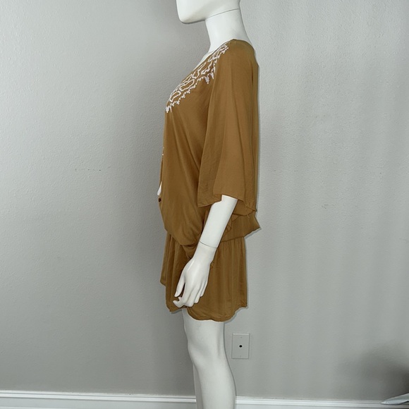 TIARE HAWAII *Margarita* Goldenrod yellow beach tunic caftan coverup dress M/L - Picture 6 of 10